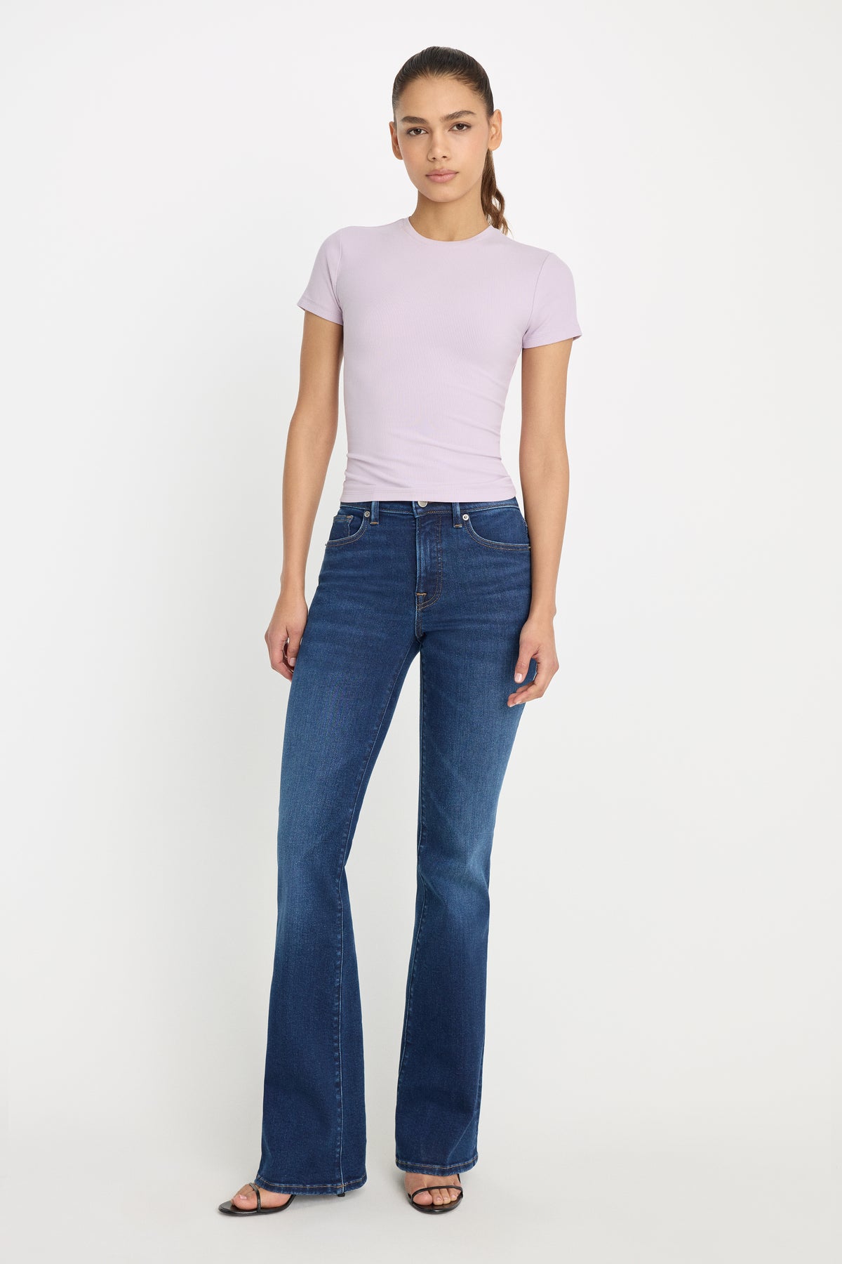 COMPRESSION GOOD LEGS FLARE JEANS | INDIGO1229