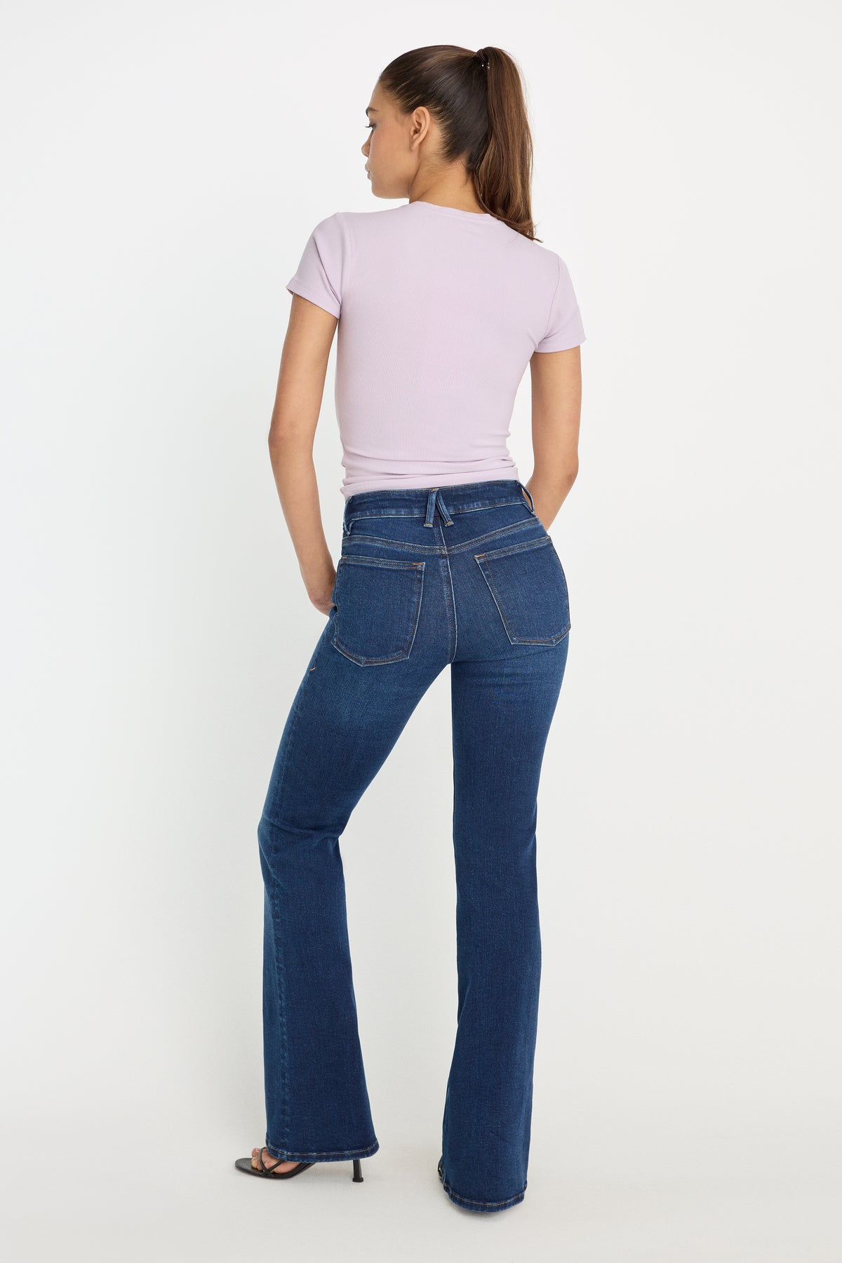 COMPRESSION GOOD LEGS FLARE JEANS | INDIGO1229