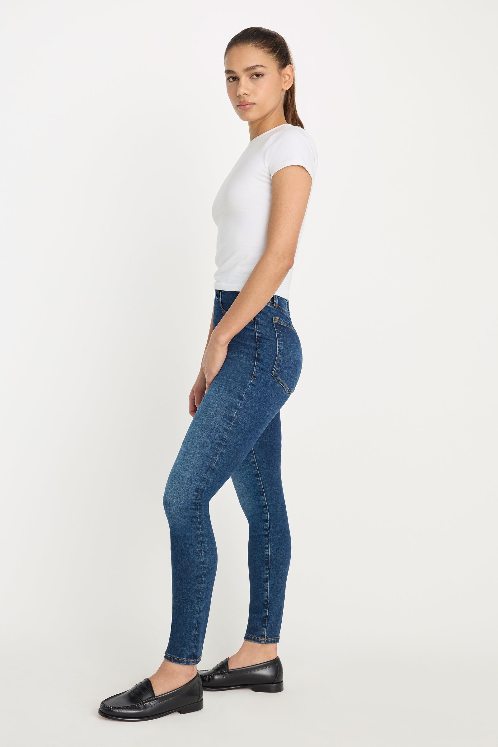 POWER STRETCH PULL-ON SKINNY JEANS | INDIGO491