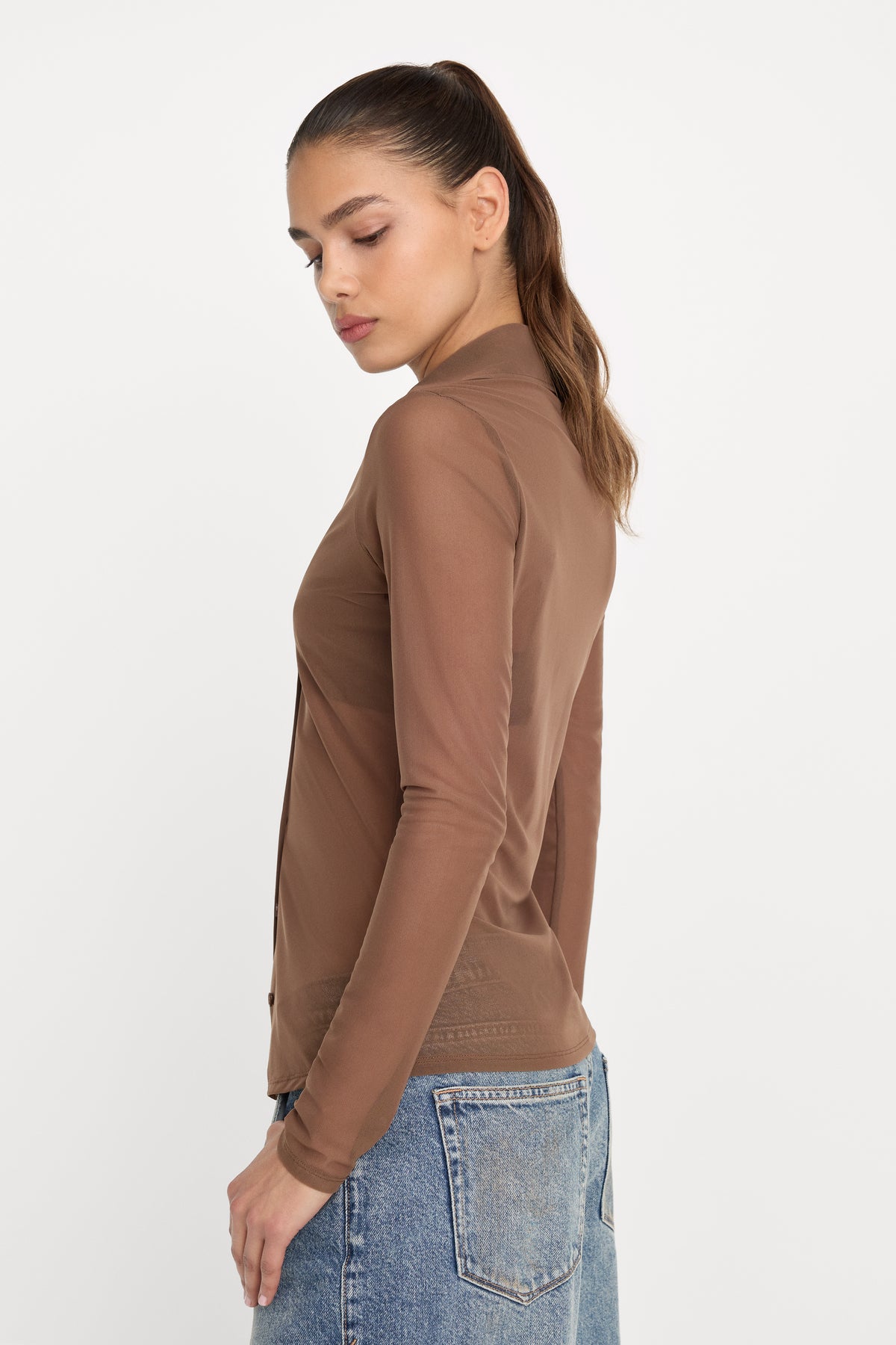 MESH BUTTON UP TOP | SADDLEWOOD