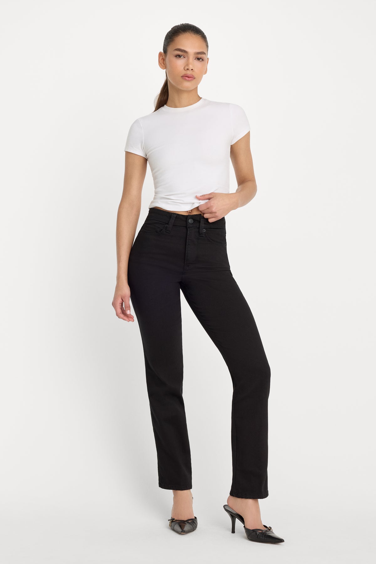 GOOD CURVE STRAIGHT NEVER FADE JEANS | BLACK001