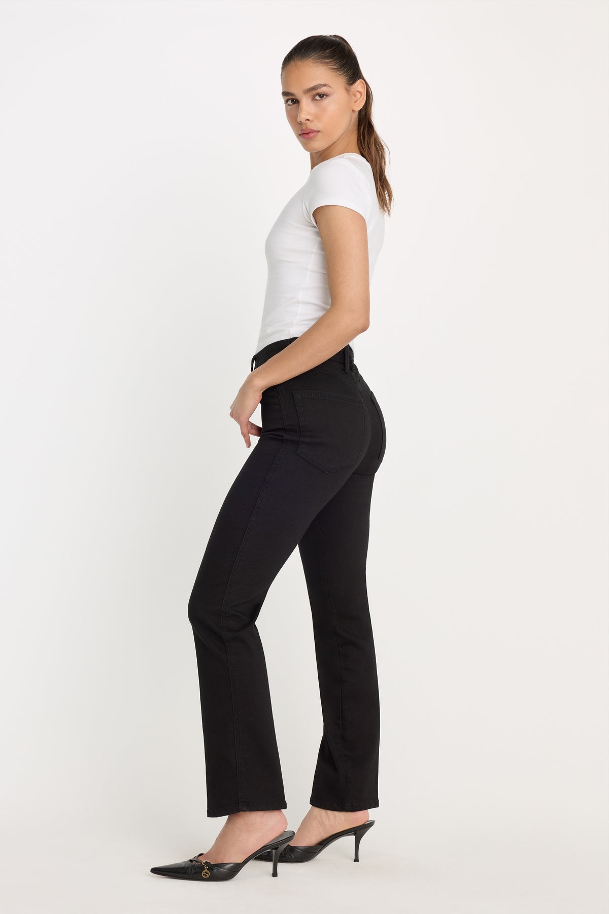 GOOD CURVE STRAIGHT NEVER FADE JEANS | BLACK001