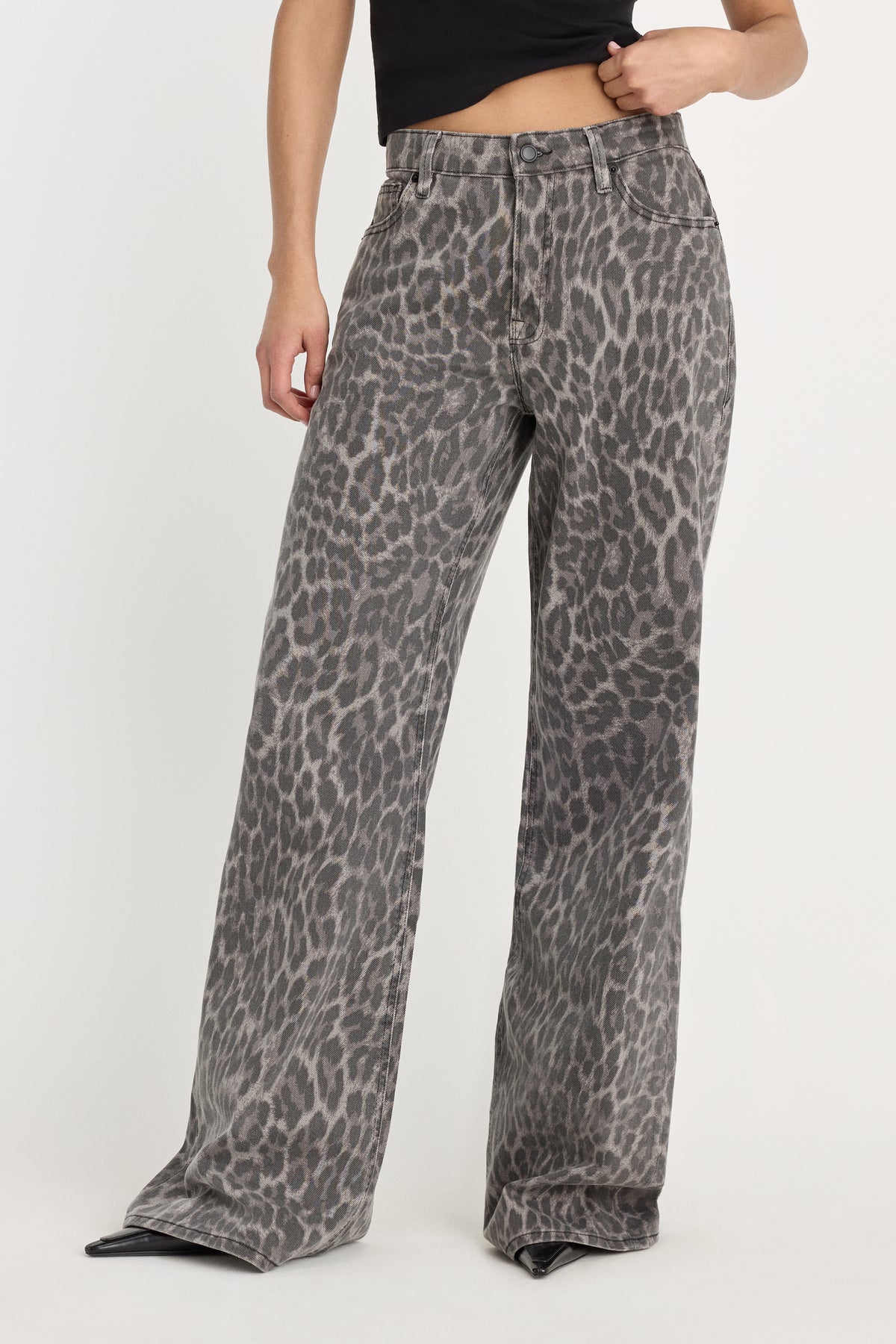 GOOD EASE LEOPARD JEANS | GREY LUCKY LEOPARD