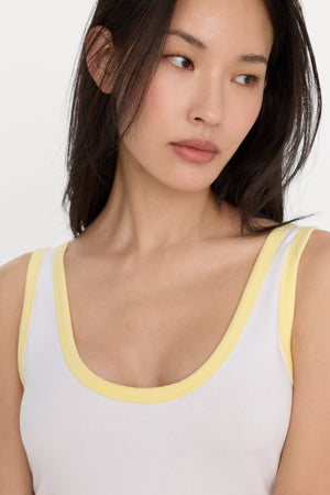SUPER STRETCH RINGER TANK | WHITE001