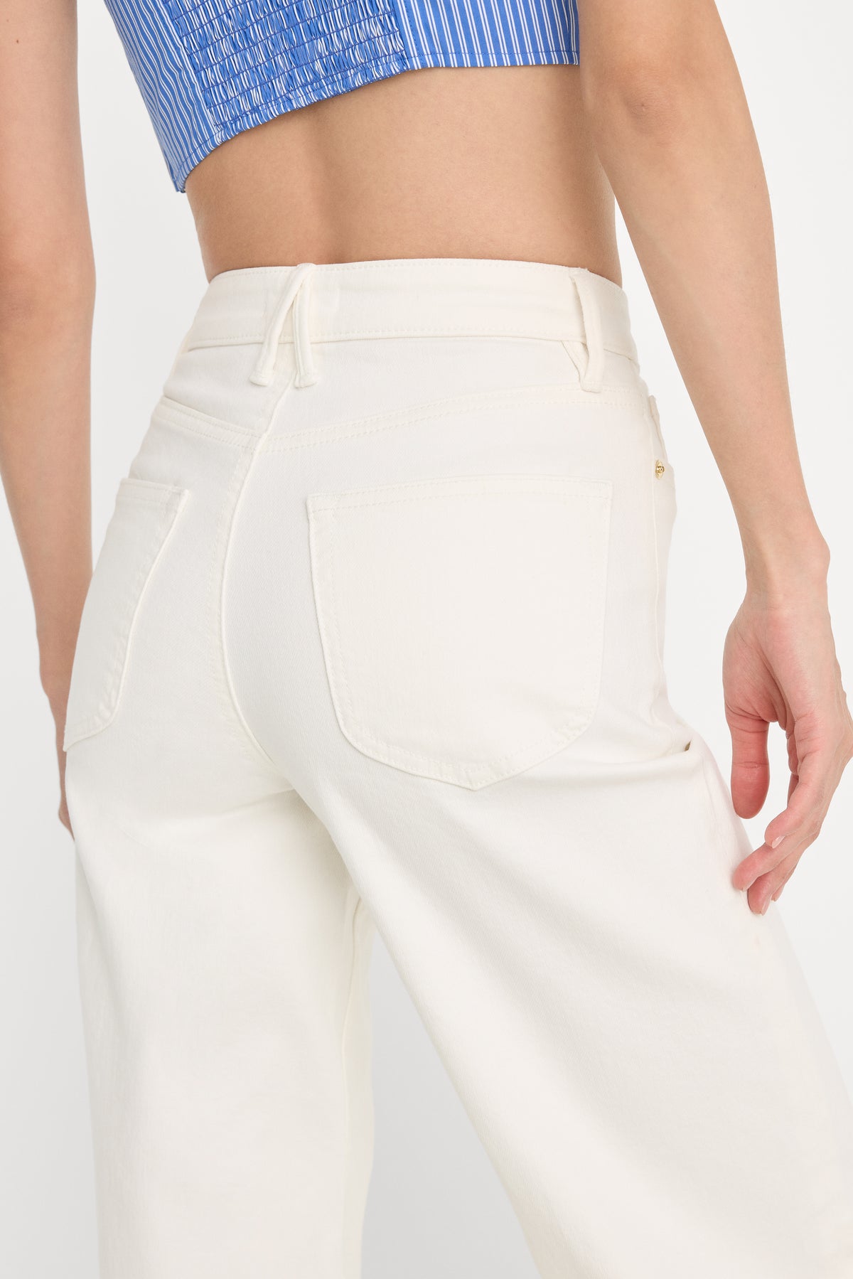 GOOD WAIST PALAZZO JEANS | COTTON WHITE