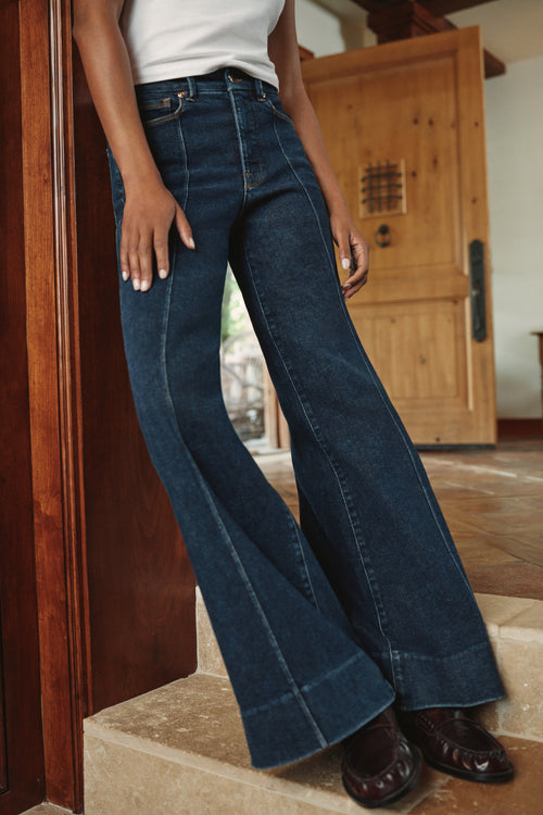 GOOD WAIST PALAZZO JEANS | INDIGO1169