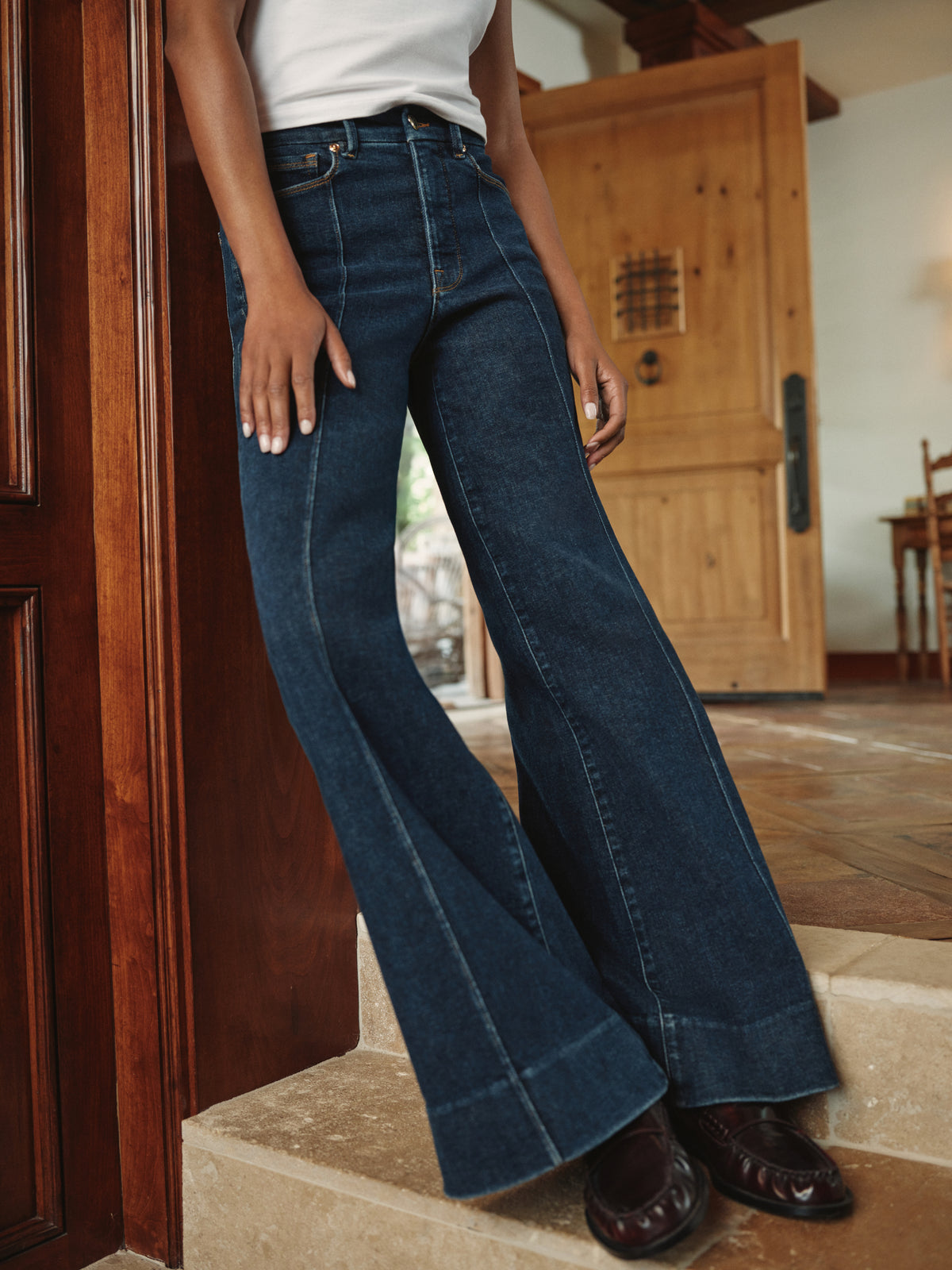 GOOD WAIST PALAZZO JEANS | INDIGO1169