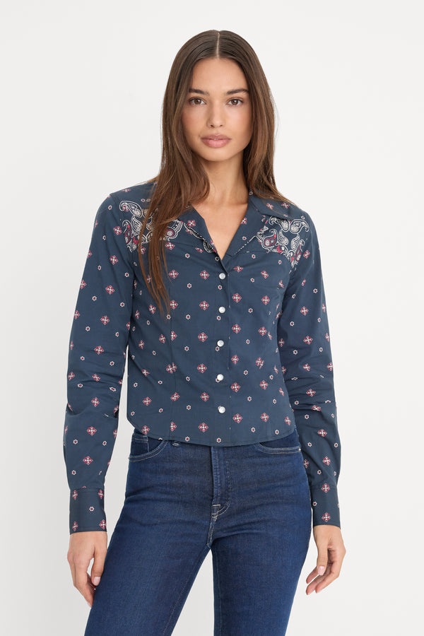 DOLLY TAILORED POPLIN SHIRT | NEW NAVY BANDANA PRINT