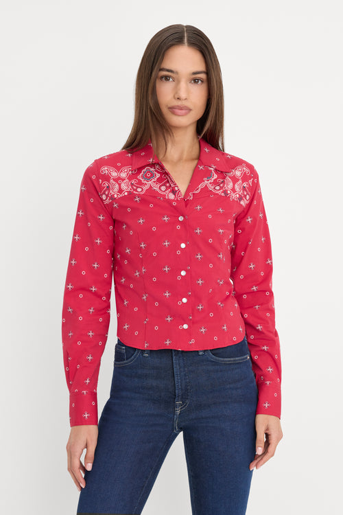 DOLLY TAILORED POPLIN SHIRT | FLARE BANDANA PRINT
