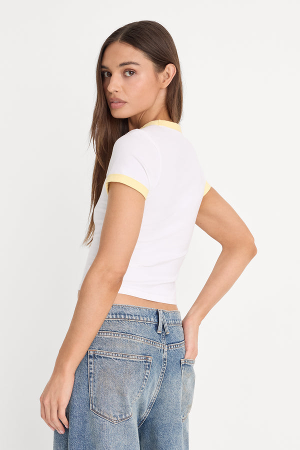 THE RINGER BABY TEE | WHITE001