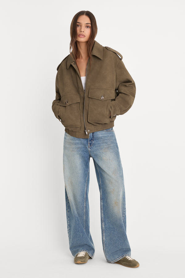 THE BETTER THAN LEATHER BOMBER JACKET | STONE
