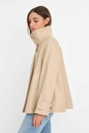 THE FUNNEL NECK TRENCH | LIGHT TAUPE