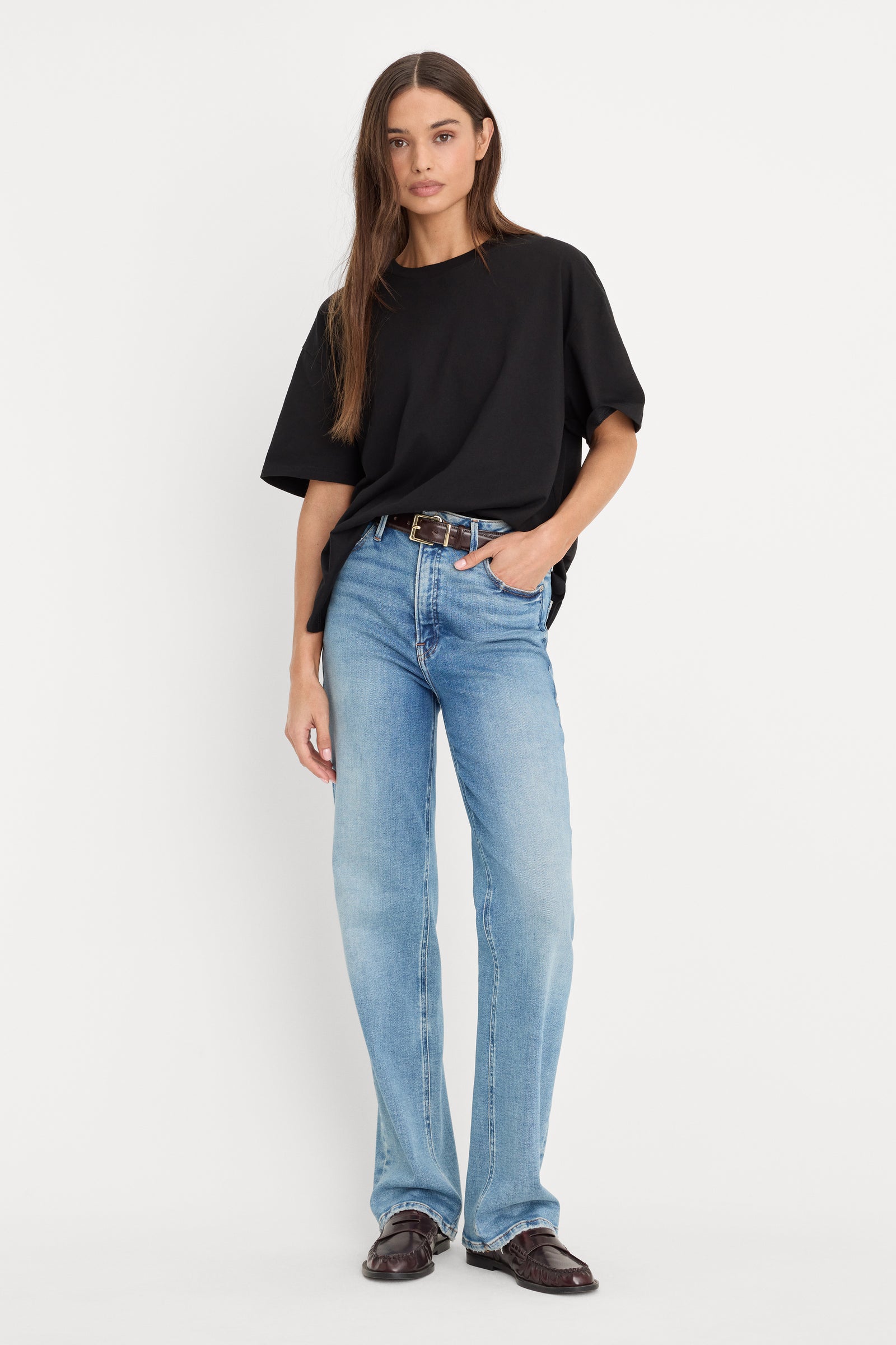 COTTON OVERSIZED TEE | BLACK001
