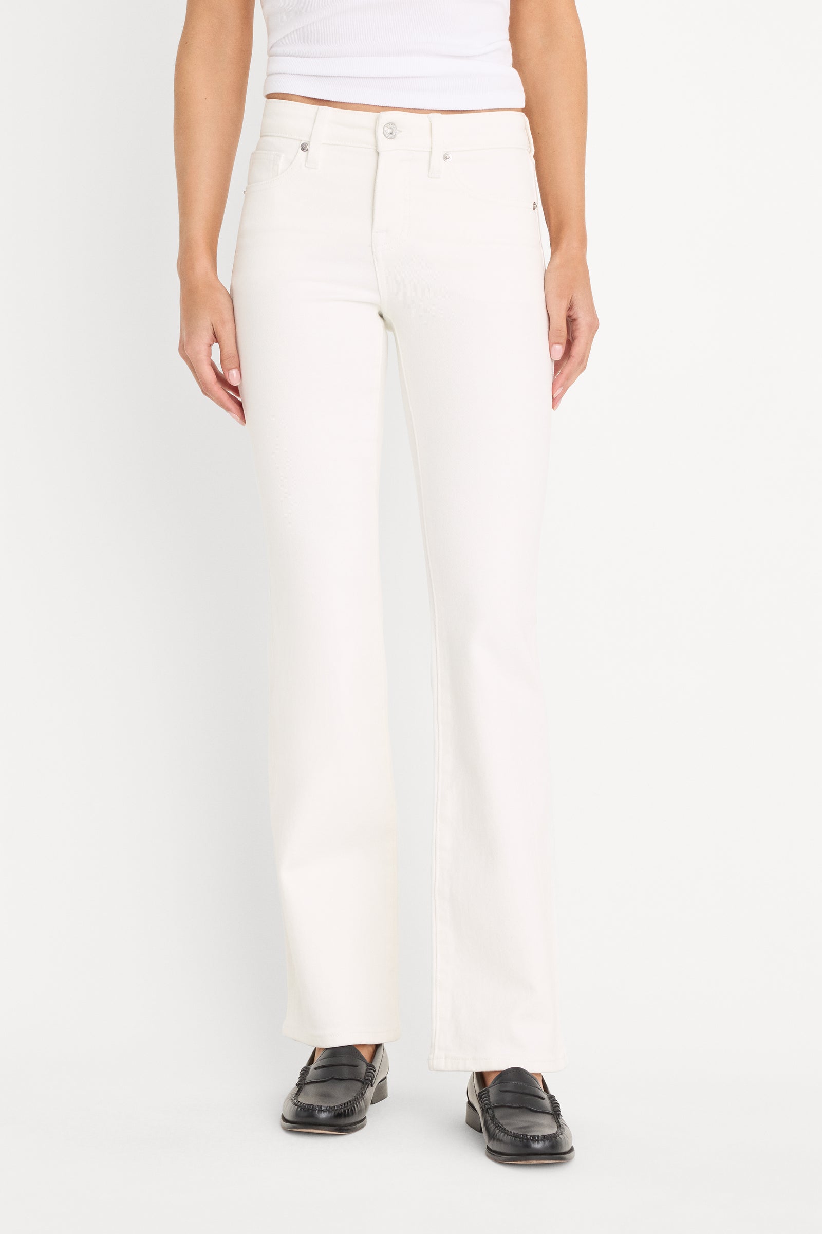GOOD LOW RISE BOOTCUT JEANS| WHITE001
