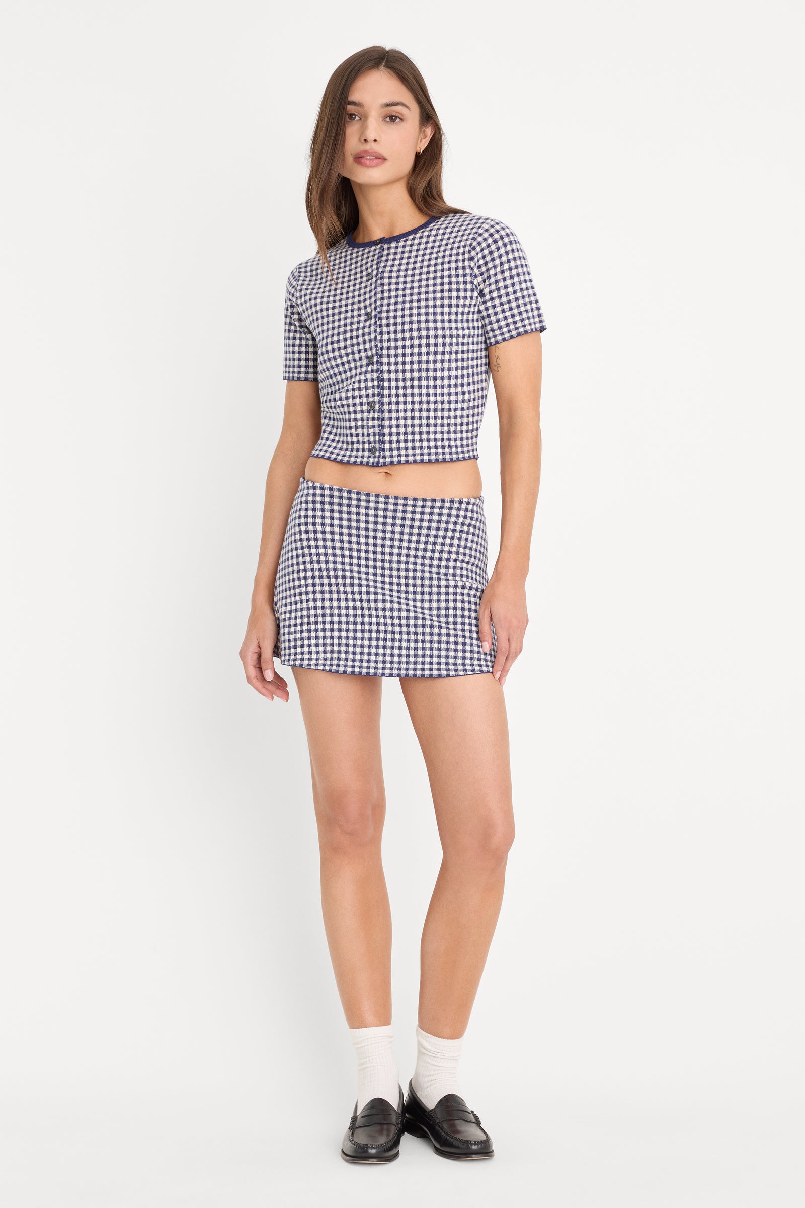 THE KEEPSAKE CARDIGAN | NAVY GINGHAM