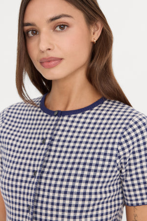 THE KEEPSAKE CARDIGAN | NAVY GINGHAM
