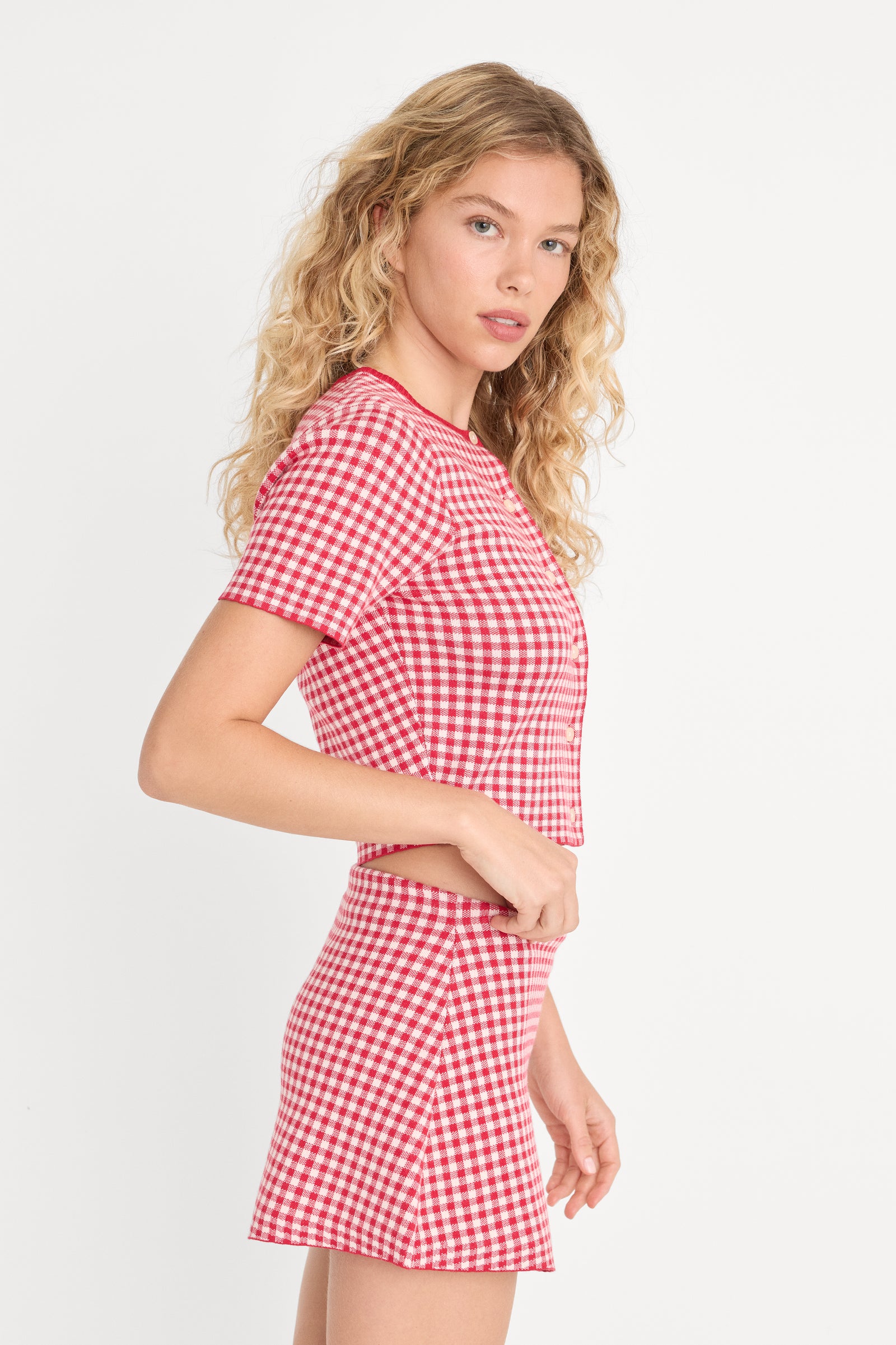 THE KEEPSAKE CARDIGAN | CHERRY GINGHAM