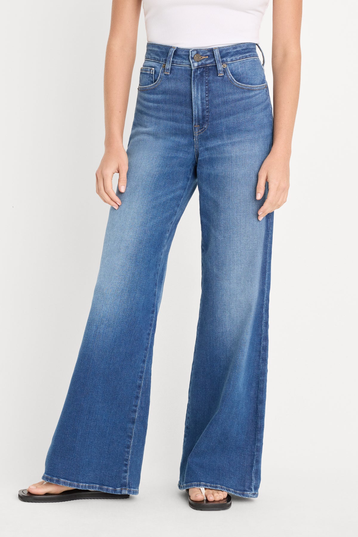 SOFT TECH GOOD WAIST PALAZZO JEANS | INDIGO1233