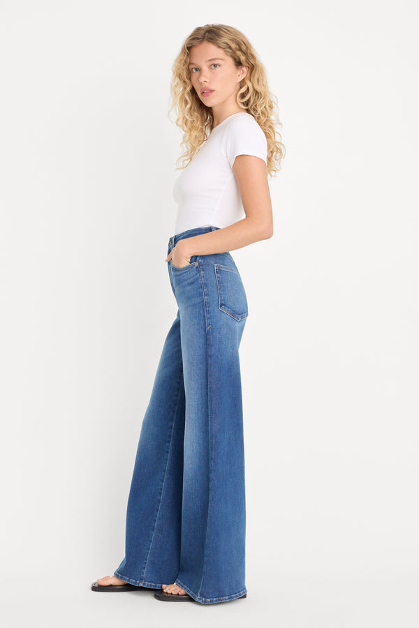SOFT TECH GOOD WAIST PALAZZO JEANS | INDIGO1233