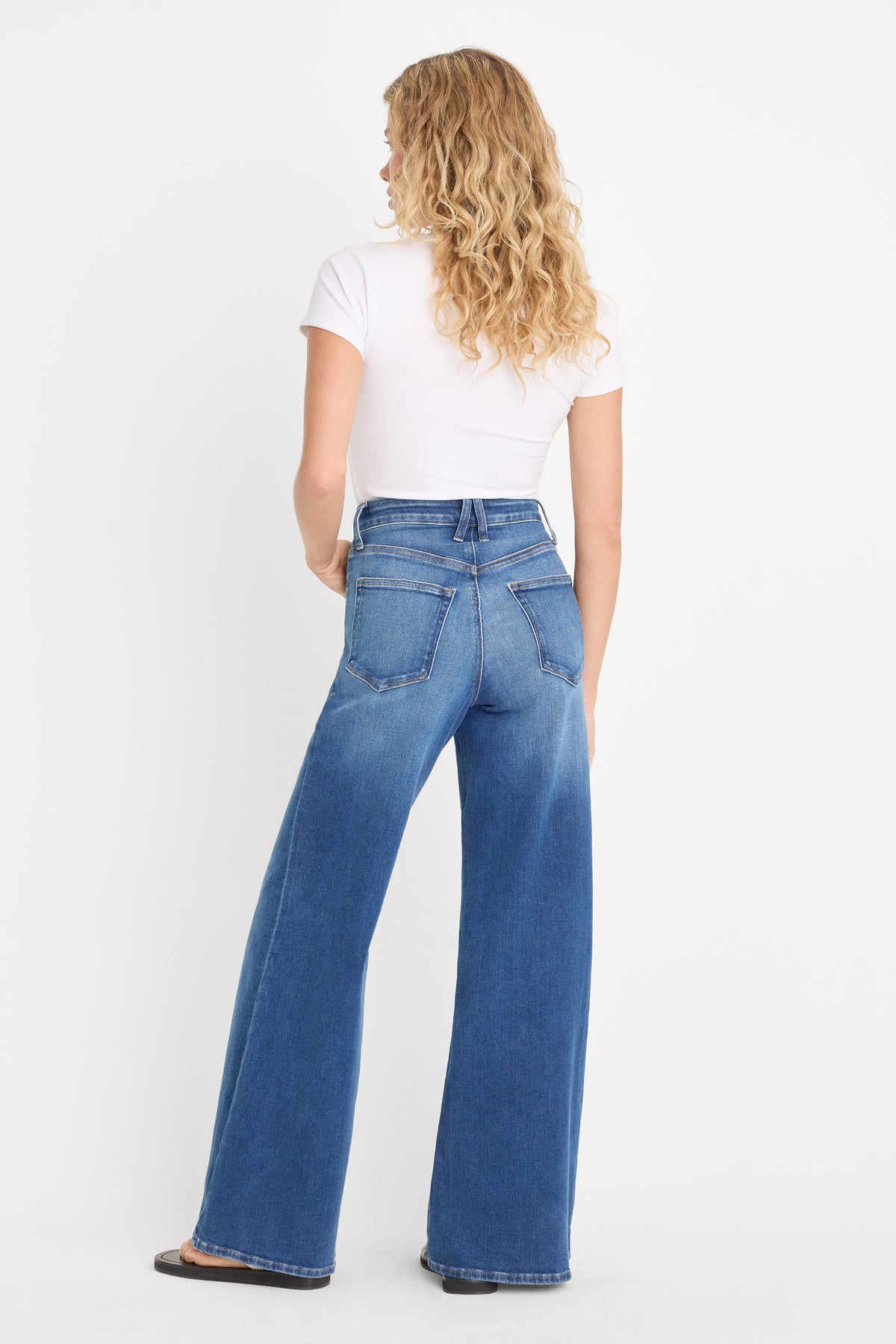 SOFT TECH GOOD WAIST PALAZZO JEANS | INDIGO1233