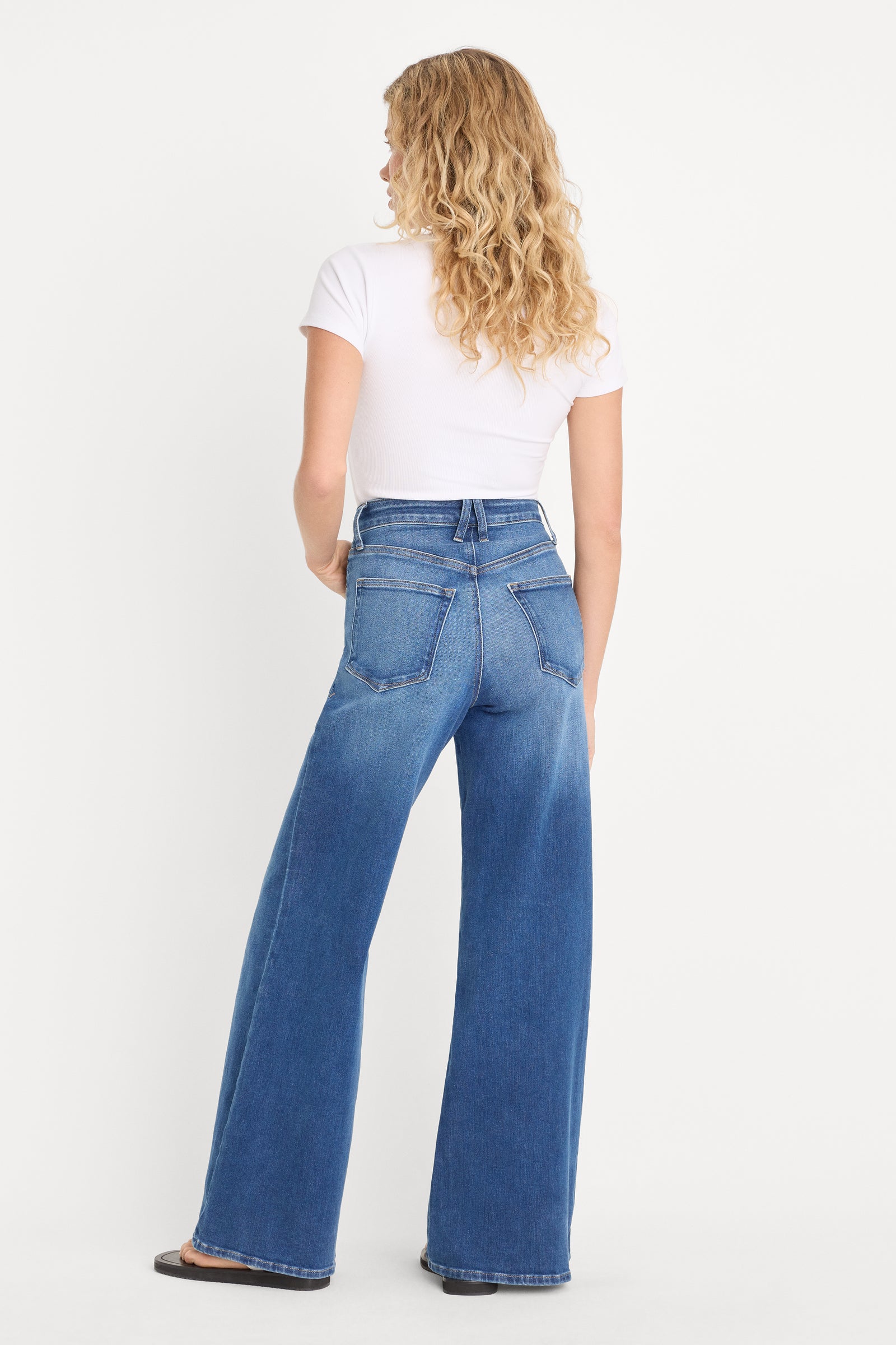 SOFT TECH GOOD WAIST PALAZZO JEANS | INDIGO1233