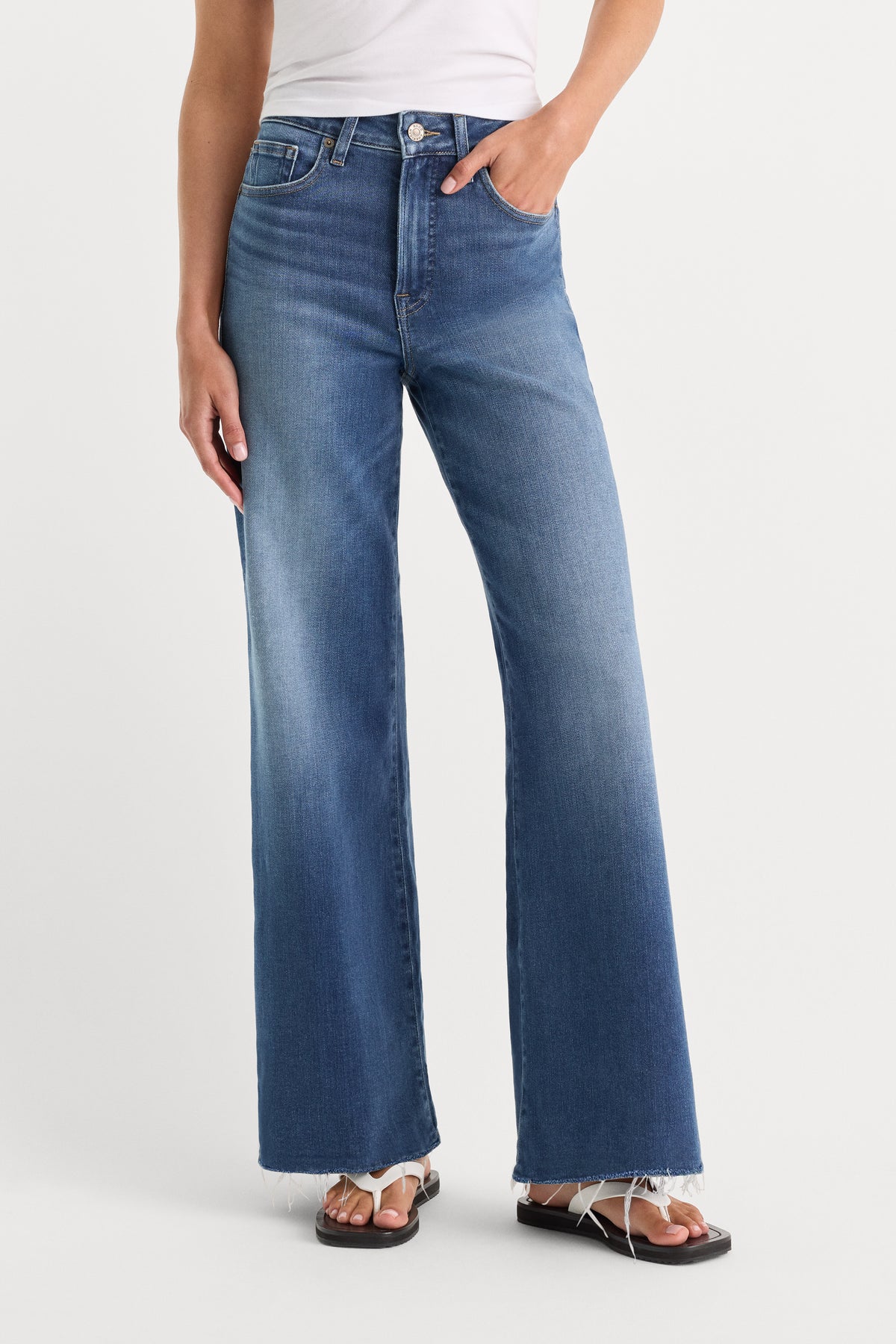 SOFT TECH GOOD WAIST PALAZZO ANKLE JEANS | INDIGO1233