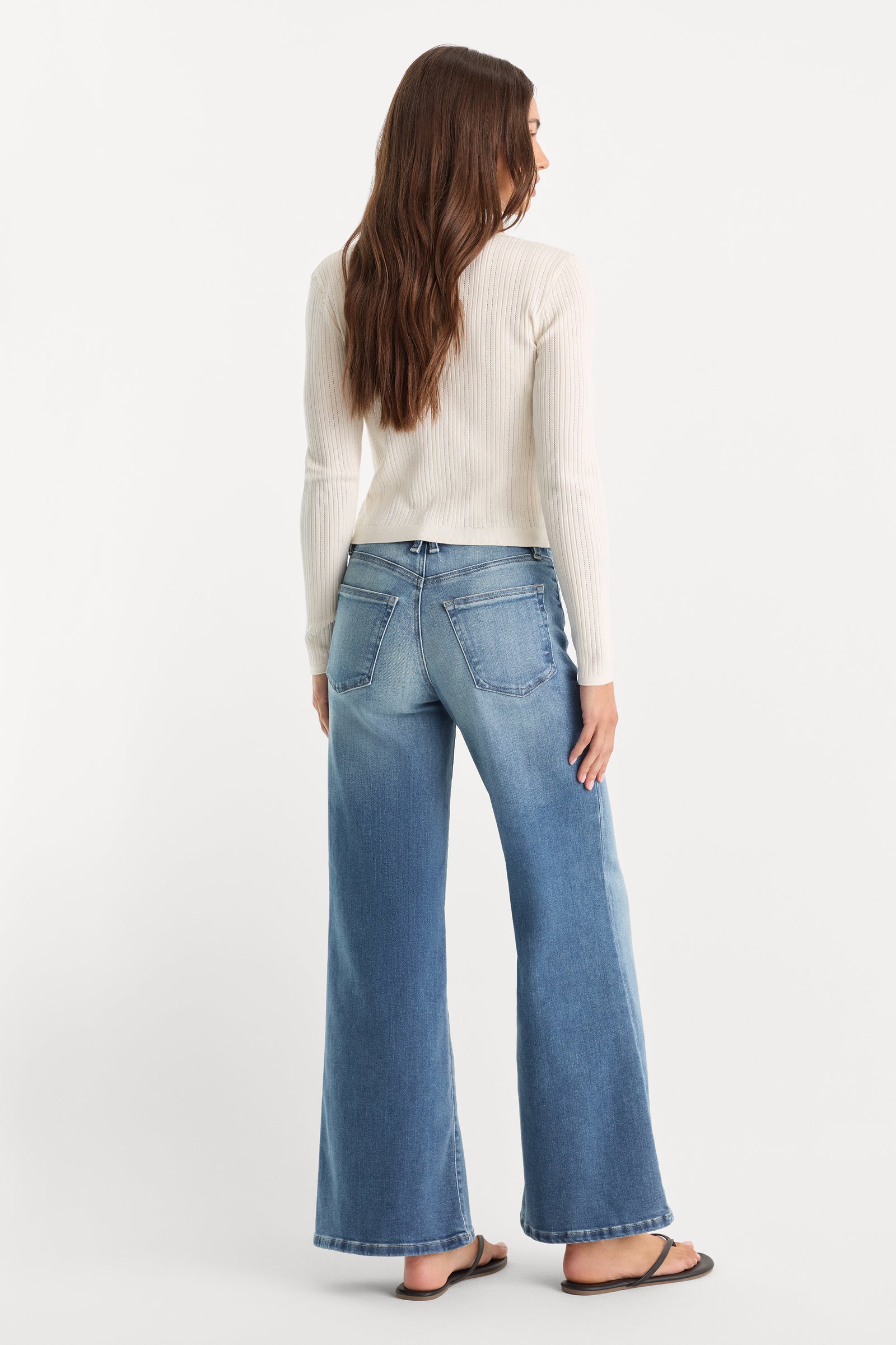 SOFT TECH GOOD WAIST PALAZZO ANKLE JEANS | INDIGO1238