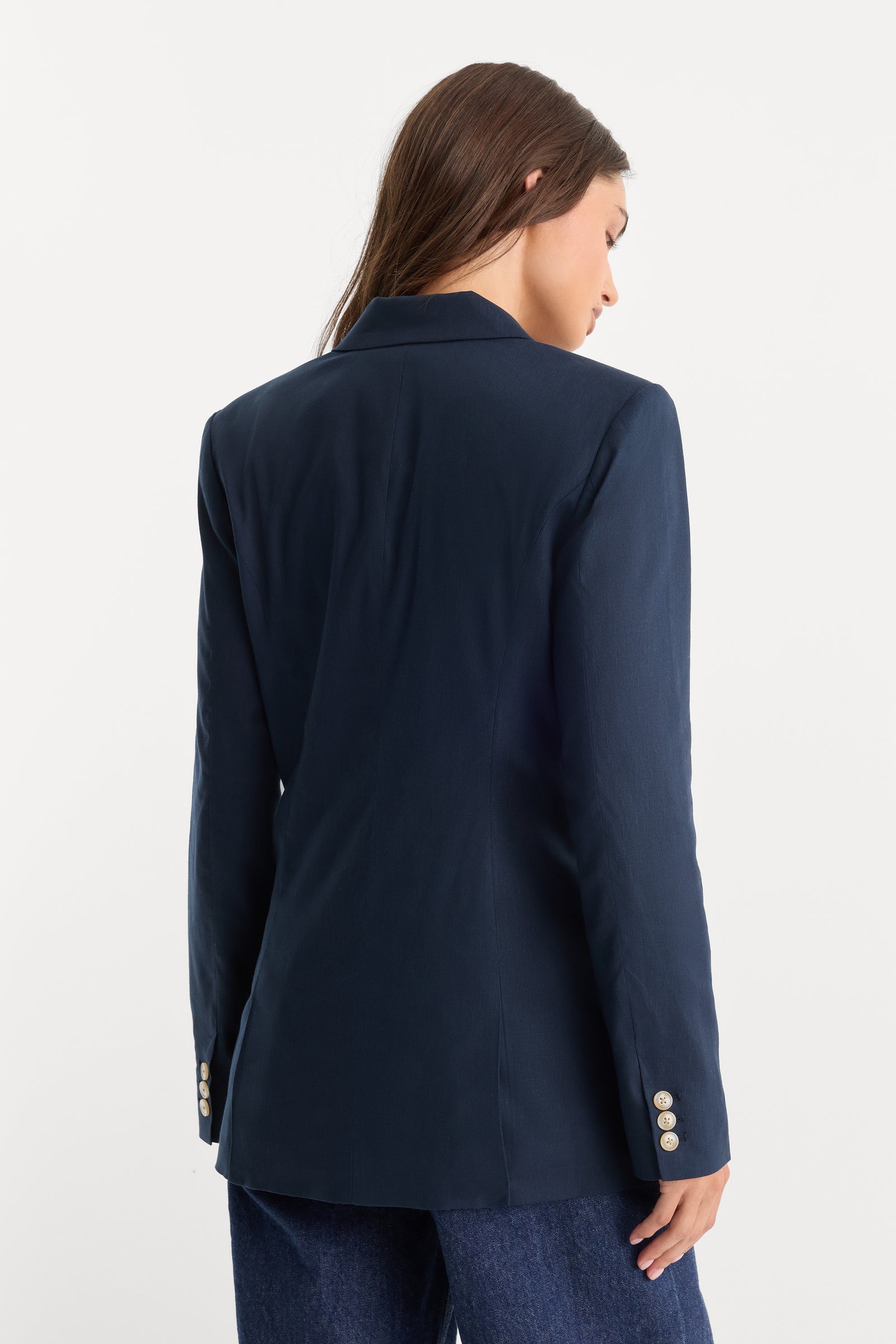 DRAPEY DOUBLE BREASTED BLAZER | HORIZON INK