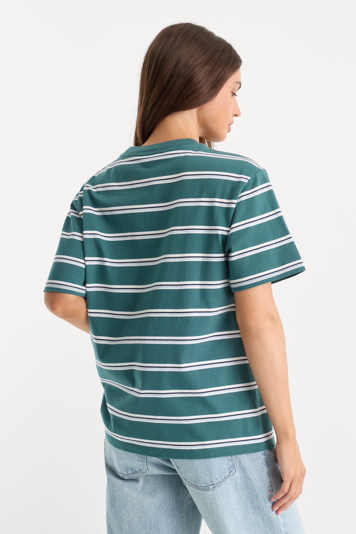 THE OVERSIZED TEE | HARBOR STRIPE DEEP TEAL