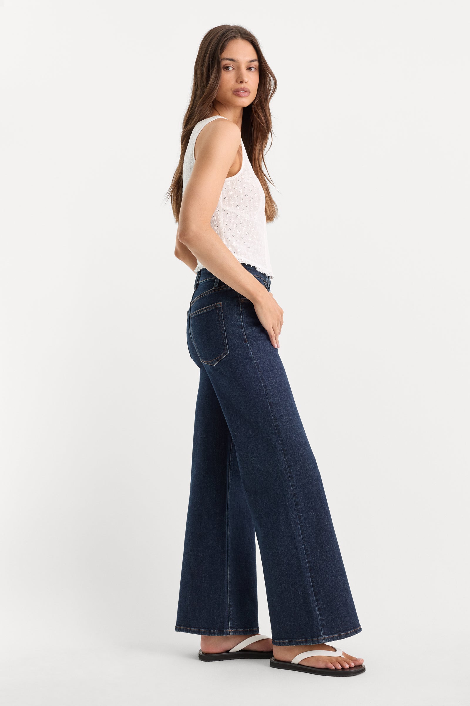 GOOD WAIST PALAZZO ANKLE JEANS | INDIGO1231