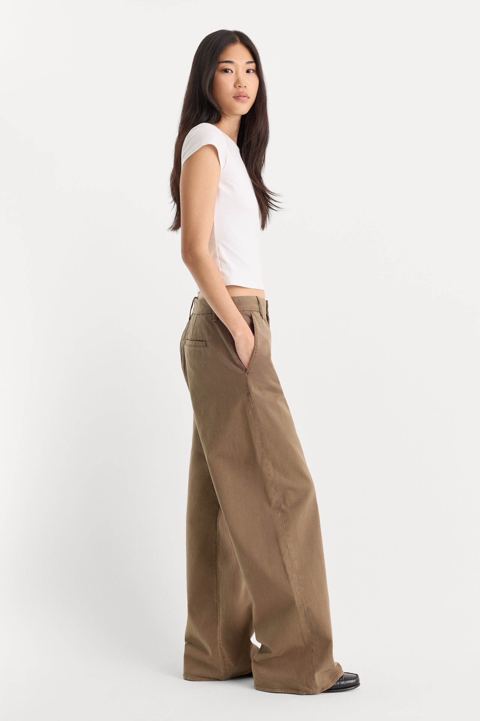 LOW SLUNG BAGGY TROUSER | TEA BARK