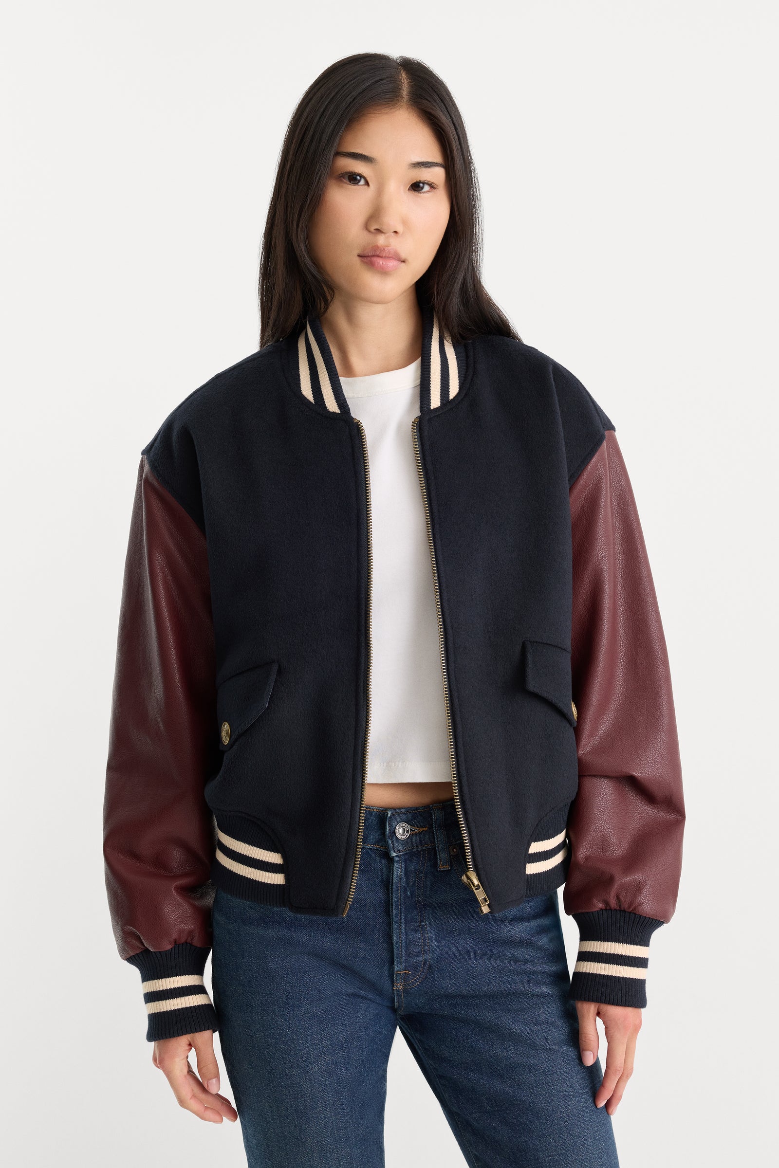 THE TEAM VARSITY JACKET | NEW NAVY002