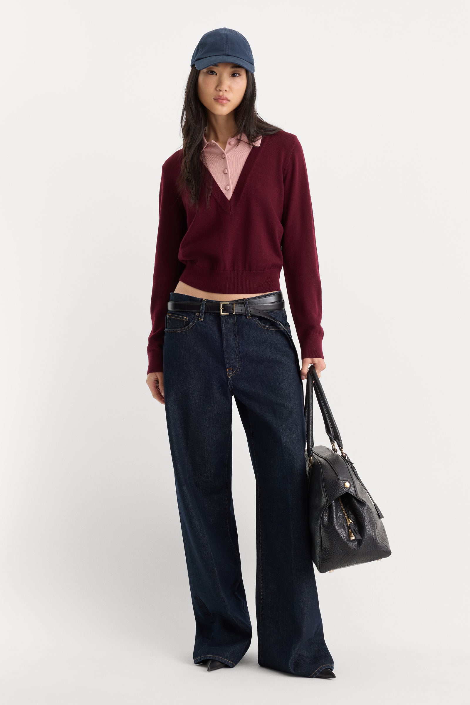 THE TWO IN ONE SWEATER | BERRY NOIR WITH BLUSH