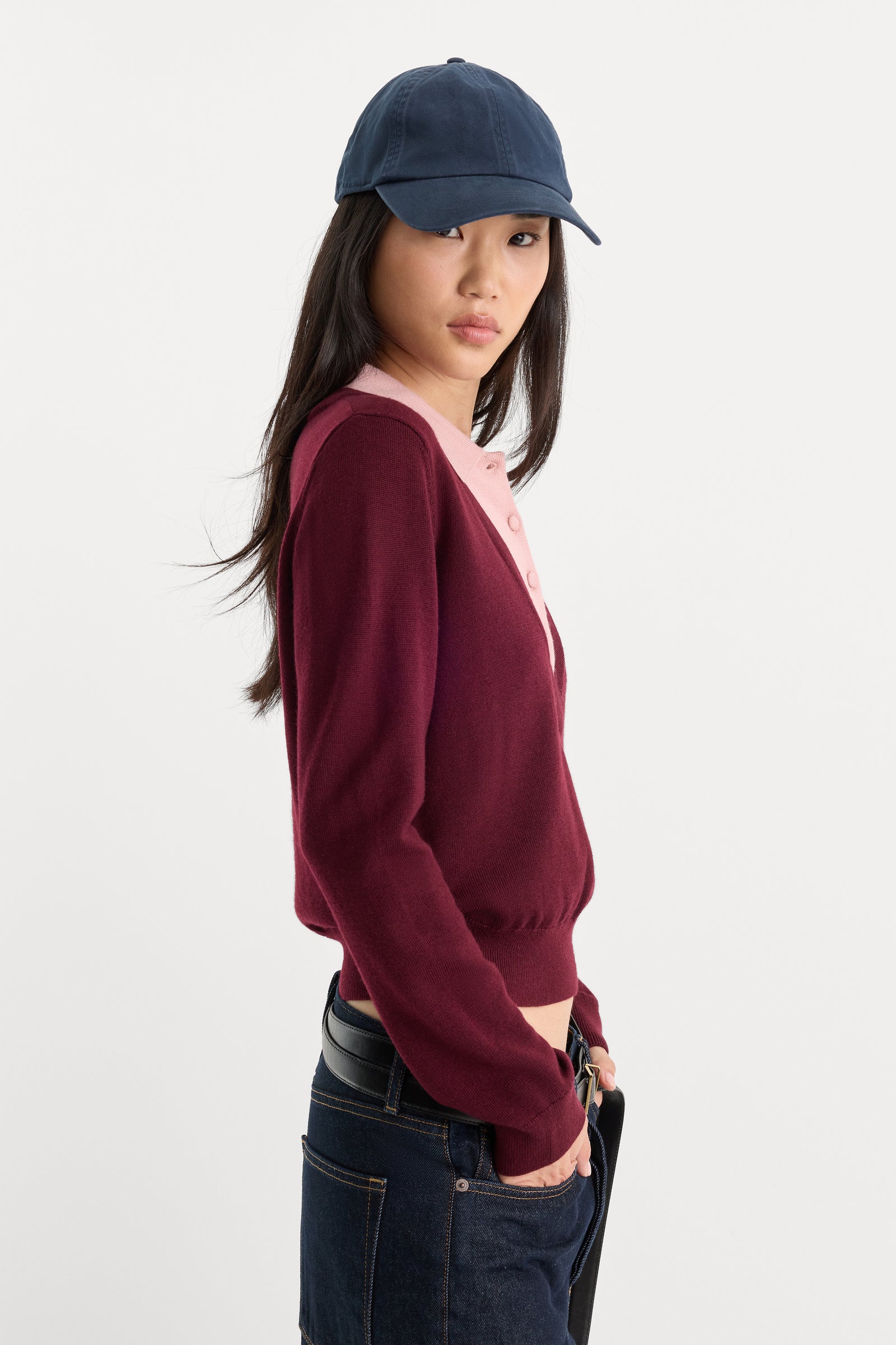 THE TWO IN ONE SWEATER | BERRY NOIR WITH BLUSH