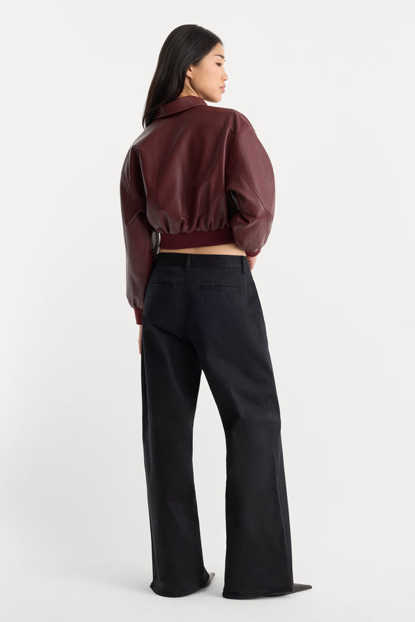 LOW SLUNG BAGGY TROUSER | BLACK-5 | GOOD AMERICAN | MODEL
