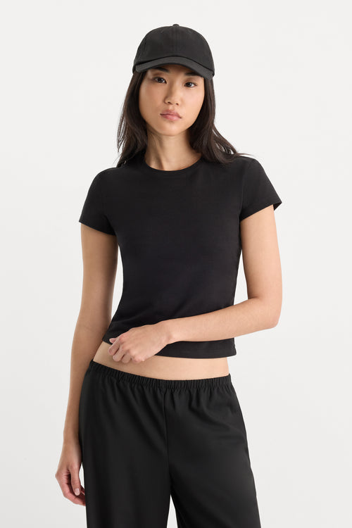 THE CAP SLEEVE TEE | BLACK001