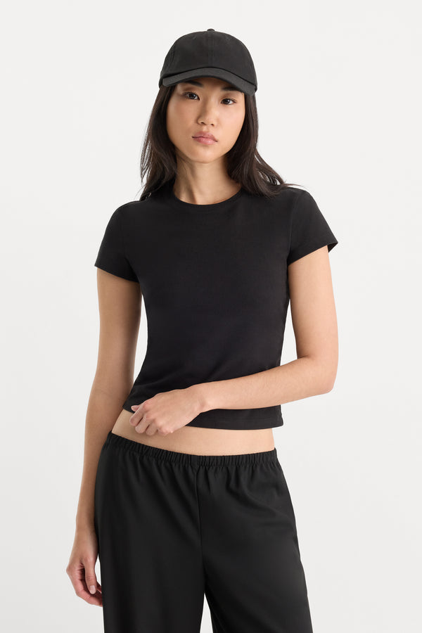 THE CAP SLEEVE TEE | BLACK001