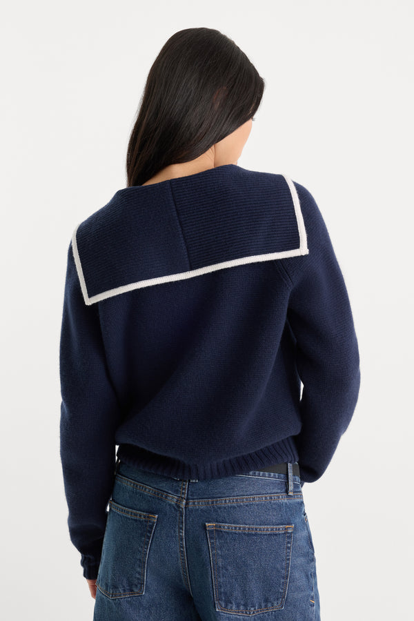 THE KNIT SAILOR ZIP UP | NEW NAVY002