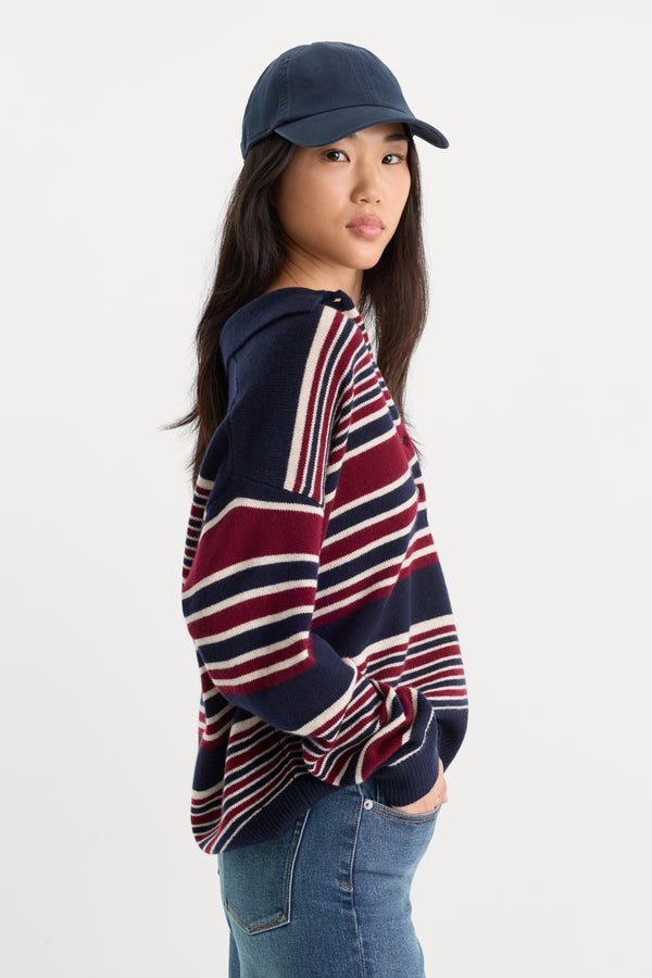 THE OVERSIZED RUGBY SWEATER | MULTI STRIPE