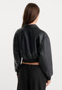 THE BETTER THAN LEATHER BOMBER JACKET | BLACK001-4 | GOOD AMERICAN | MODEL