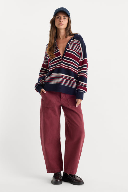 VINTAGE BARREL ANKLE JEANS | BERRY NOIR