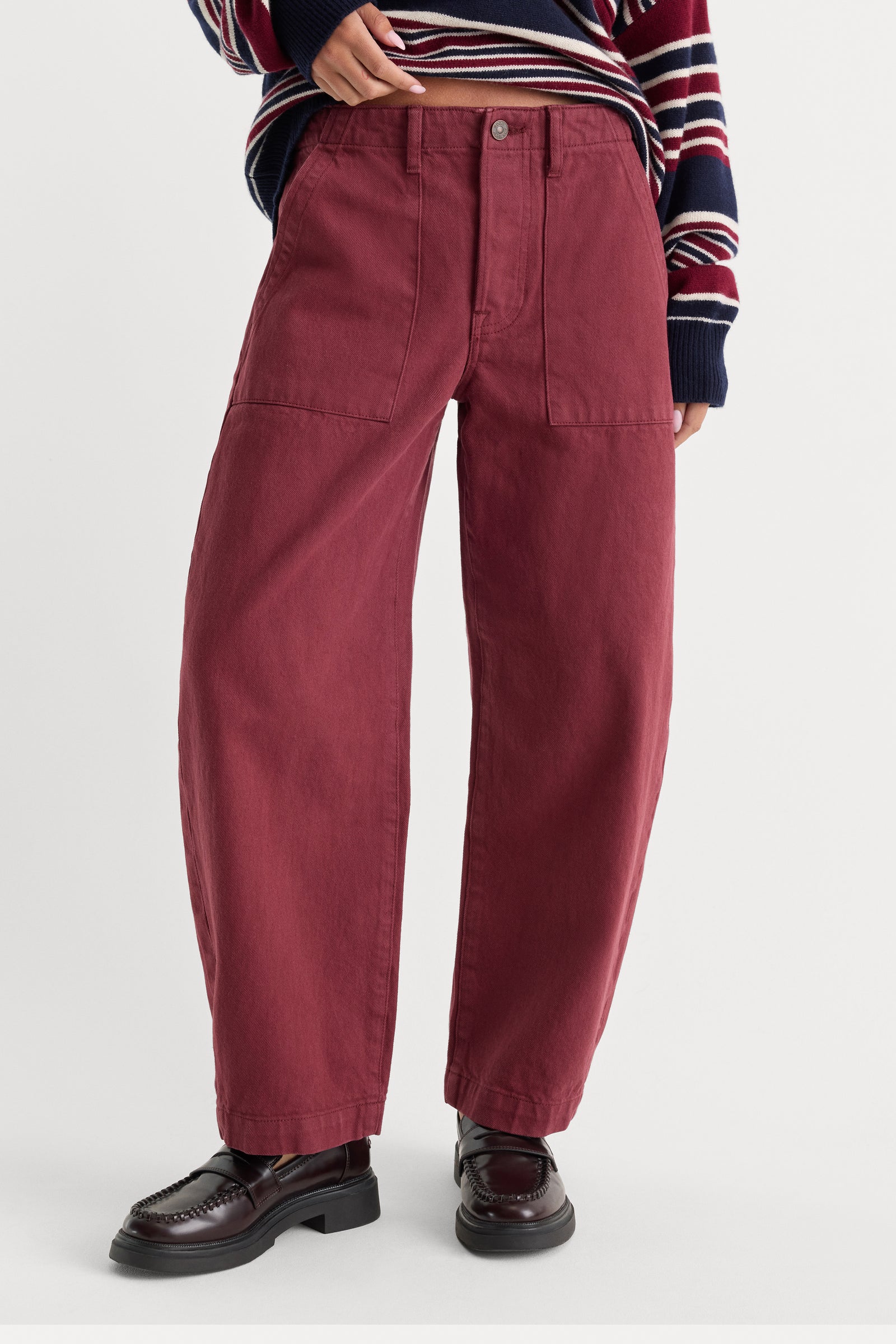 VINTAGE BARREL ANKLE JEANS | BERRY NOIR
