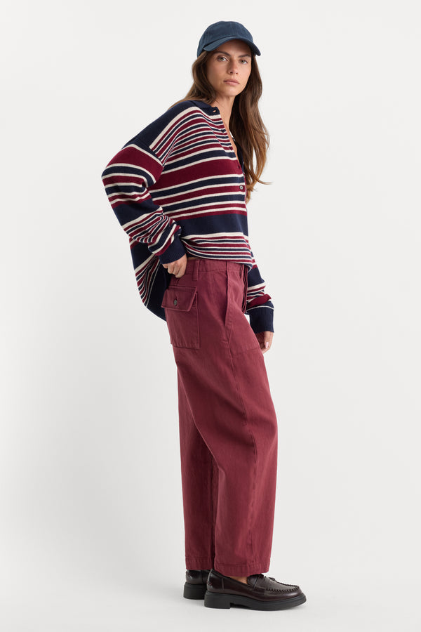 VINTAGE BARREL ANKLE JEANS | BERRY NOIR