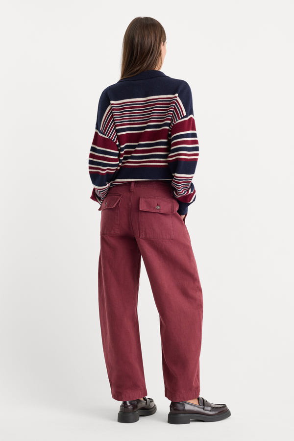 VINTAGE BARREL ANKLE JEANS | BERRY NOIR
