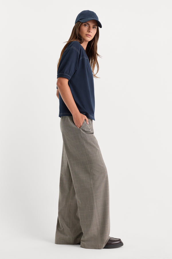 THE PULL ON TROUSER | MINI PLAID