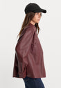 THE BETTER THAN LEATHER CLASSIC SHIRT | BERRY NOIR-2 | GOOD AMERICAN | MODEL