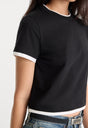 THE LAYERED TEE | BLACK-2 | GOOD AMERICAN | MODEL