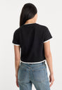 THE LAYERED TEE | BLACK-4 | GOOD AMERICAN | MODEL