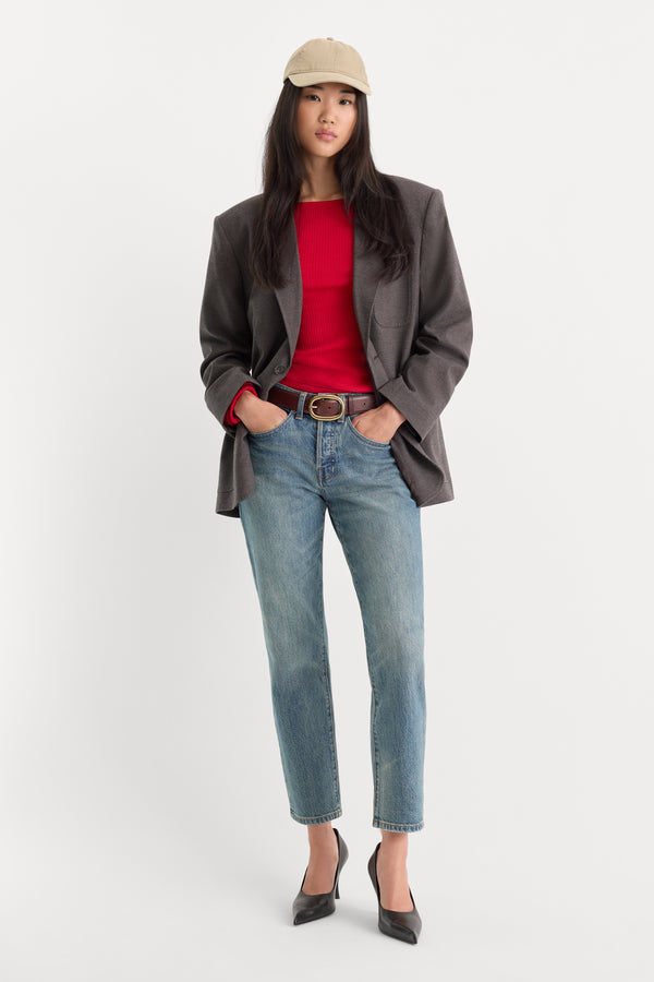 THE OVERSIZED BLAZER | CHARCOAL MINI HOUNDSTOOTH-5 | GOOD AMERICAN | MODEL
