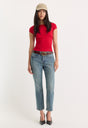 THE VARIEGATED RIB TOP | CRIMSON ROSE-5 | GOOD AMERICAN | MODEL